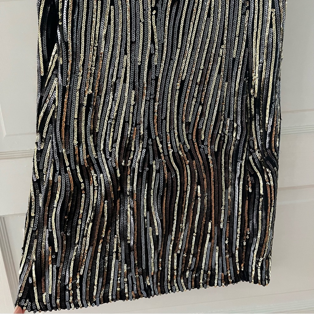 EUC Sequin Party Dress - Black Gold - Picture 6 of 10